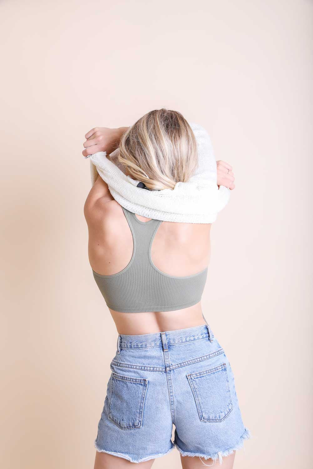 Ribbed Scoop Neck Bralette