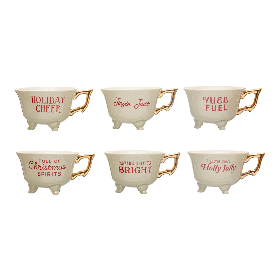 Holiday Footed Teacups