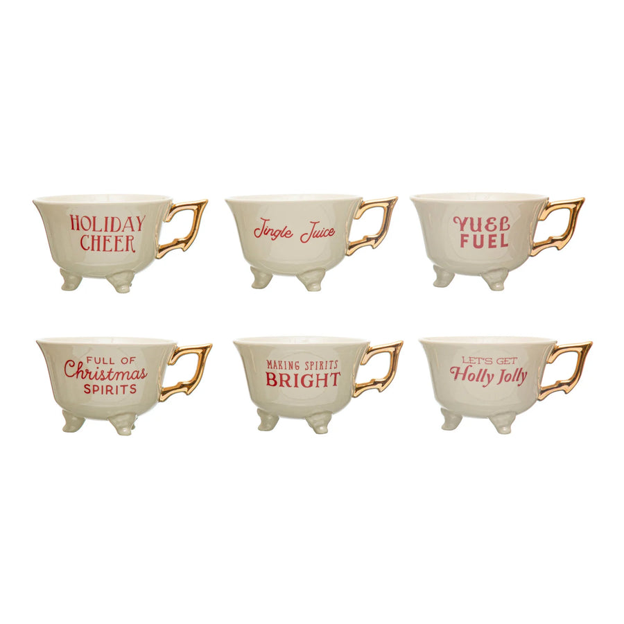Holiday Footed Teacups